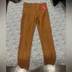 SPANX Faux Suede Leggings. Rich Caramel / Regular / M